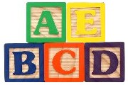 wooden blocks showing the letters ABCDE